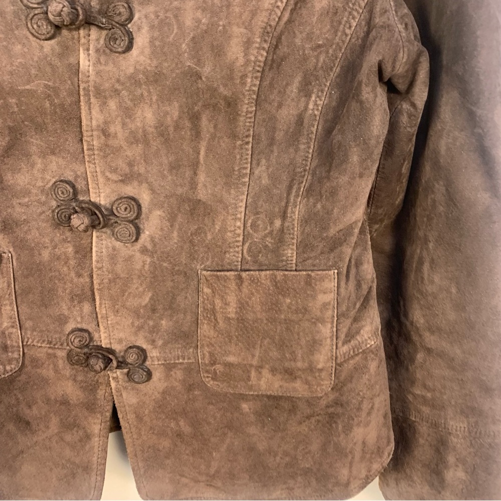 J.Jill 100% Suede Swirl Toggle Front Button Jacket - image 6